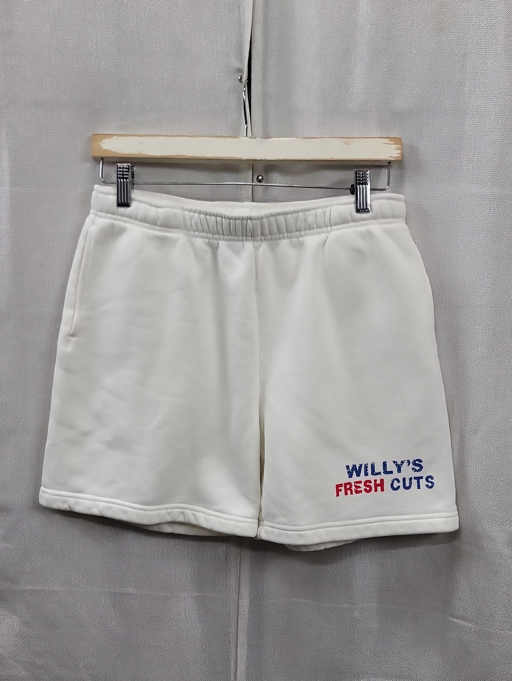 Willy Chavarria "Willy's Fresh Cutz" sweatshorts in cream Size Medium